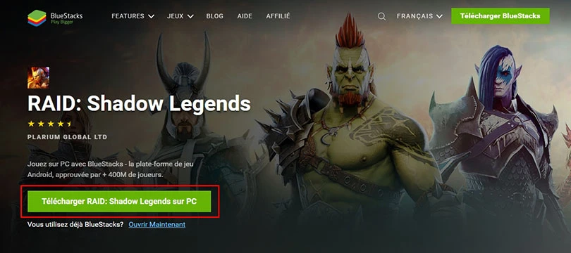 télécharger émulateur android pour raid shadow legends